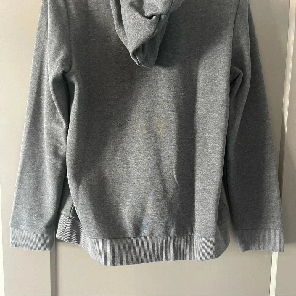 Adidas Essentials Logo Fleece Hoodie Gray/Light Blue Size Large - NWOT - Picture 5 of 10